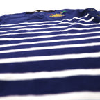 POLO RALPH LAUREN Striped Polo Shirt, Size Small, Navy, Striped, Pique, Embroidered Emblem Logo, RLYC