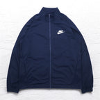 NIKE Track Jacket Jersey XL Navy One Point Logo Print Polyknit Track Jacket 861780-451