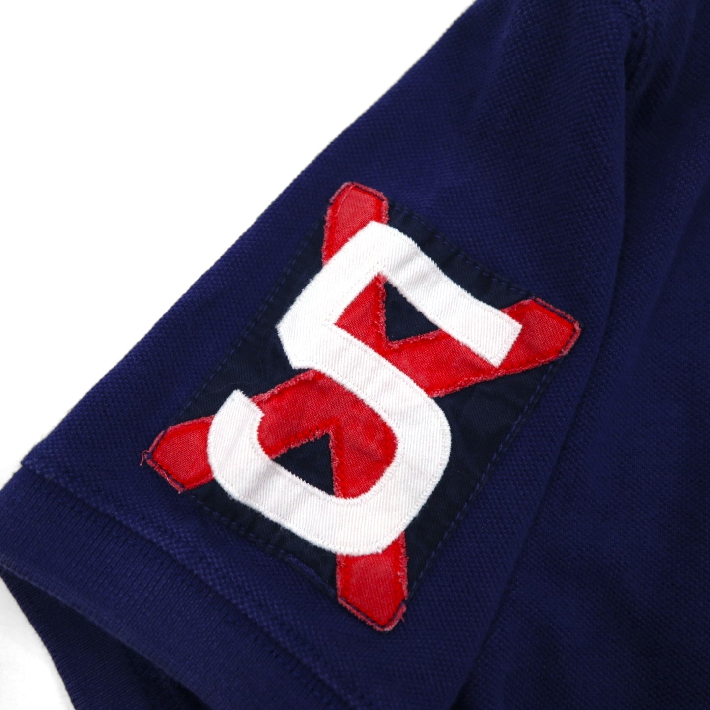 POLO RALPH LAUREN ボーダー ポロシャツ S ネイビー ボーダー 鹿の子 エンブレムロゴ刺繍 RLYC