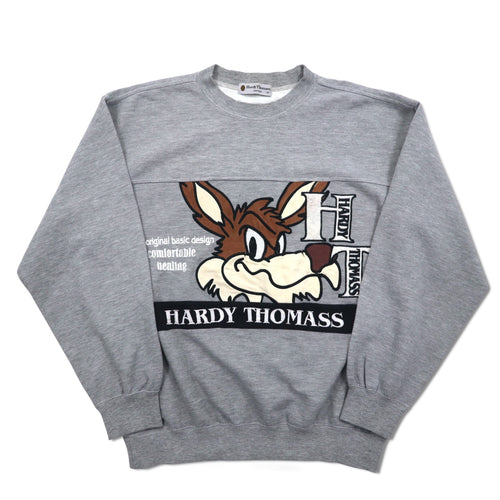 90年代 Hardy Thomass キャラクター刺繍 スウェット M グレー コットン