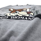 90s Hardy Thomass Character Embroidered Sweatshirt, Medium, Grey, Cotton