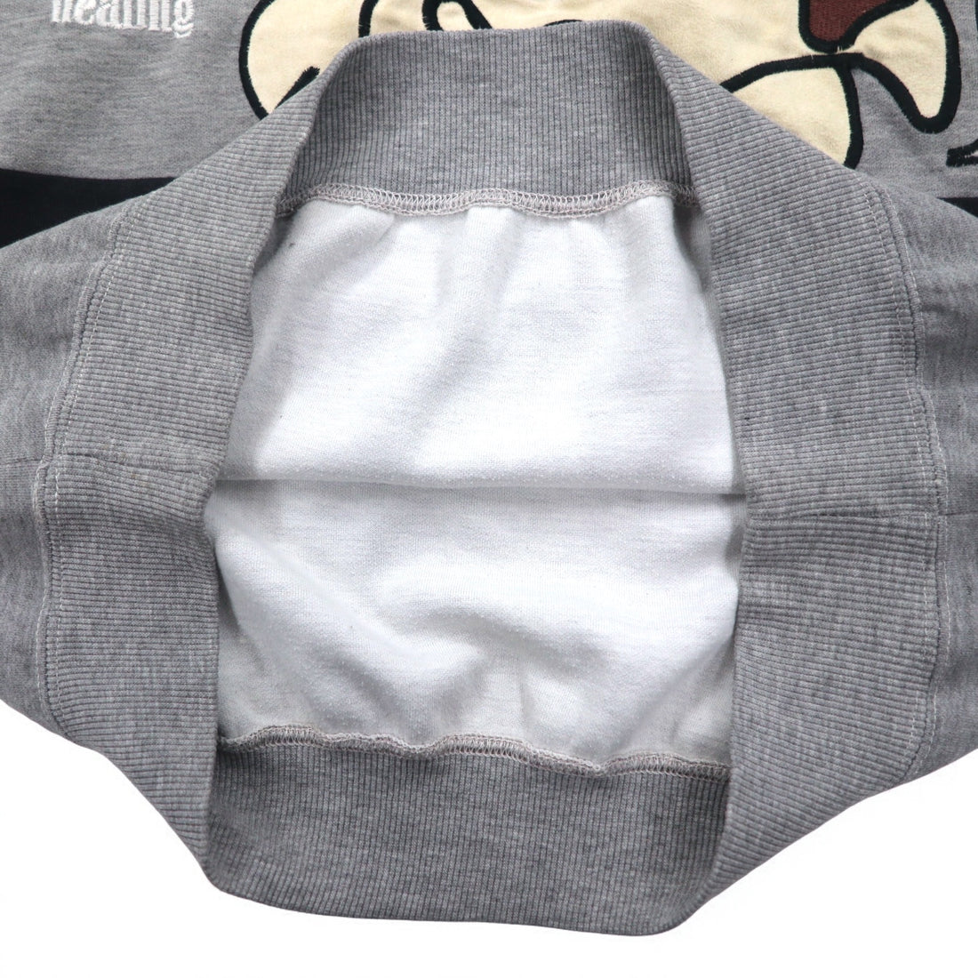 90s Hardy Thomass Character Embroidered Sweatshirt, Medium, Grey, Cotton
