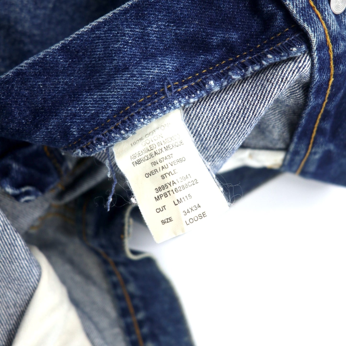 POLO JEANS COMPANY RALPH LAUREN 90年代 ルーズフィット バギー デニムパンツ 34 ブルー コットン Loose メキシコ製