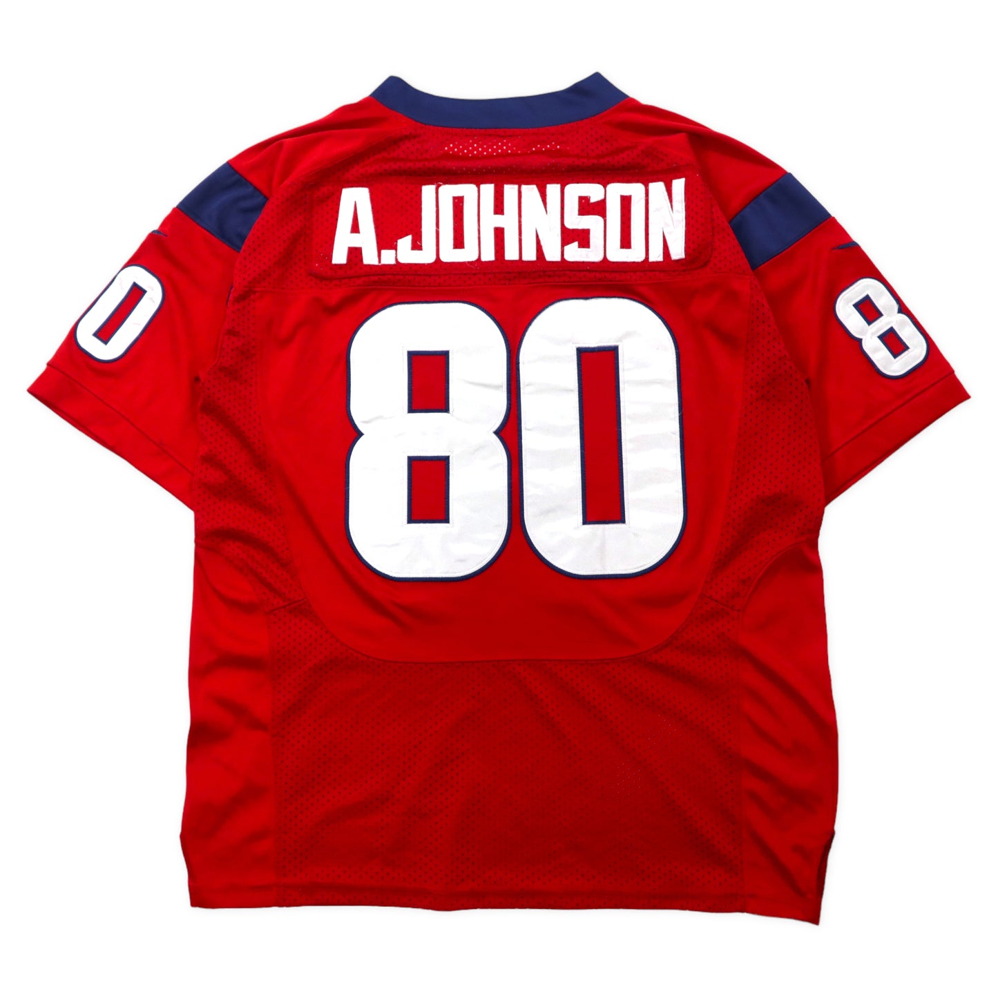 NIKE NFL ビッグサイズ ゲームシャツ 40 レッド ポリエステル メッシュ TEXANS ナンバリング A.JOHNSON