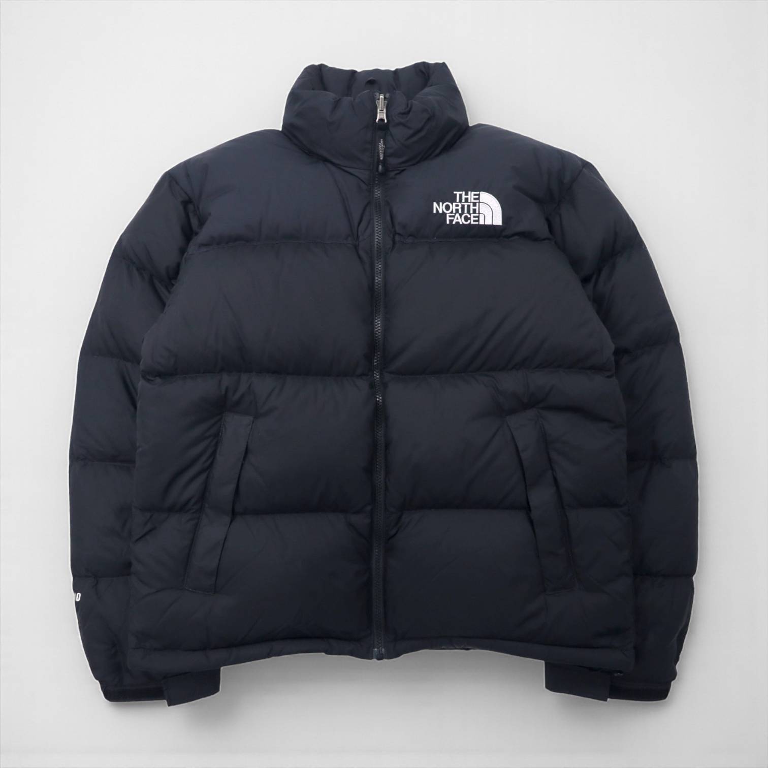 THE NORTH FACE Center Logo Embroidery Nuptse Down Jacket 700 Fill Power S Black Nylon Logo Embroidery Hood Retractable ND01586