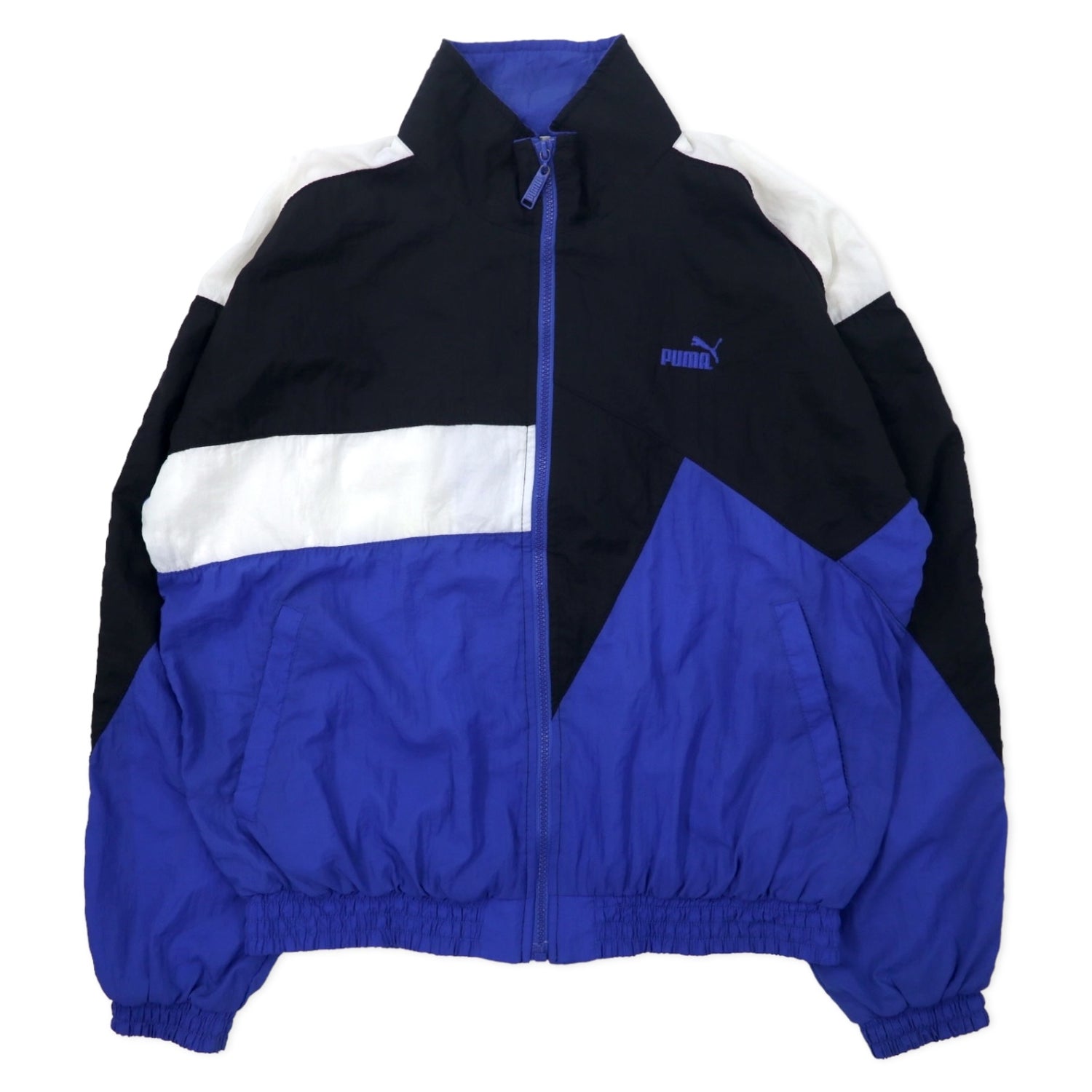 PUMA 90年代 ナイロンジャケット S ブルー クレイジーパターン カラー 
