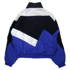 PUMA 90s Nylon Jacket S Blue Crazy Pattern Color Block One Point Logo Embroidery