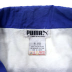 PUMA 90s Nylon Jacket S Blue Crazy Pattern Color Block One Point Logo Embroidery