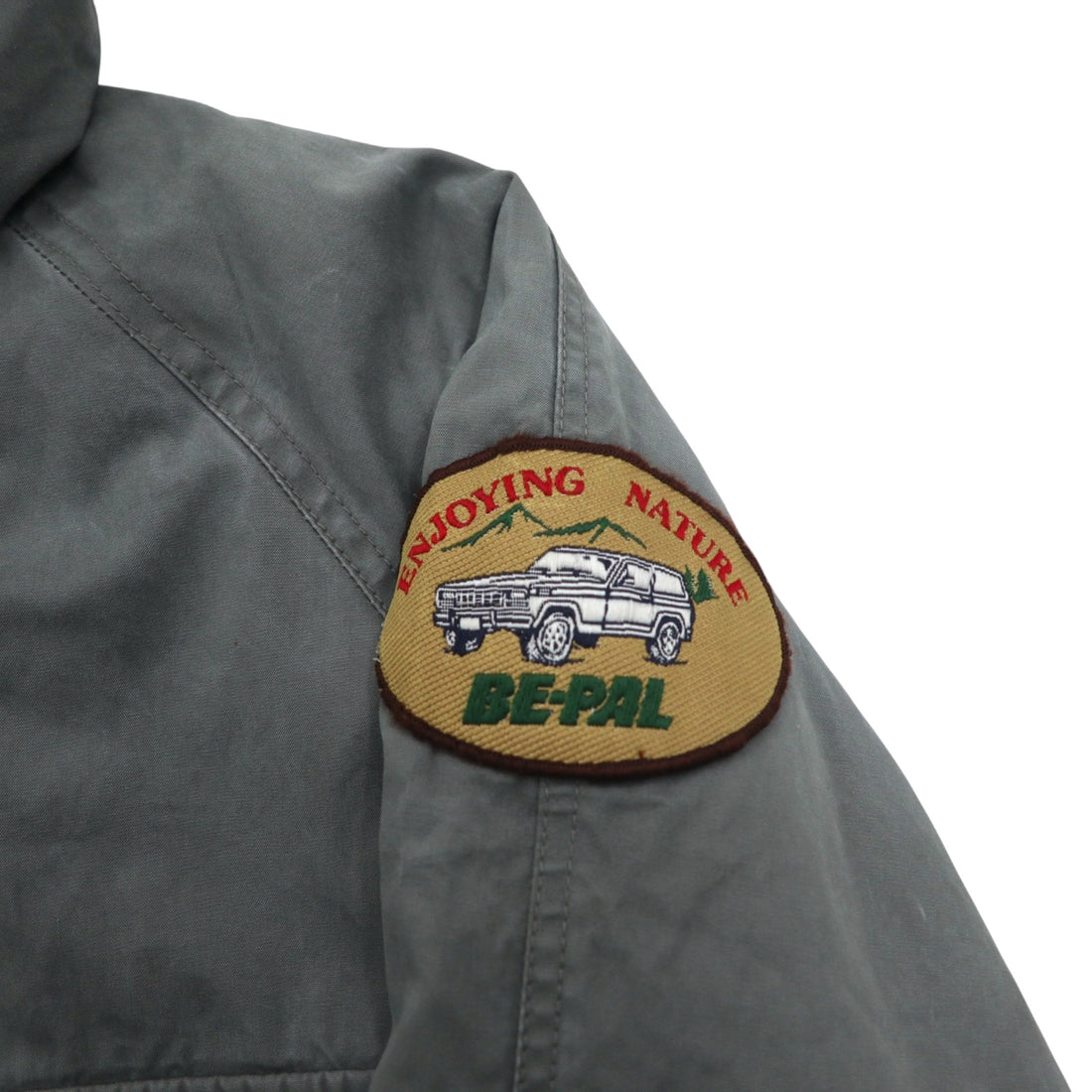 THE NORTH FACE detachable hood mountain parka M khaki cotton double zip zip-in-zip NY-2153