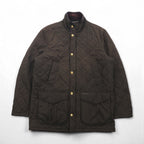 Barbour Devon Jacket, Quilted Jacket, Size L, Double Zip, Corduroy Collar, Diamond Quilted Padded, MQU0883OL52