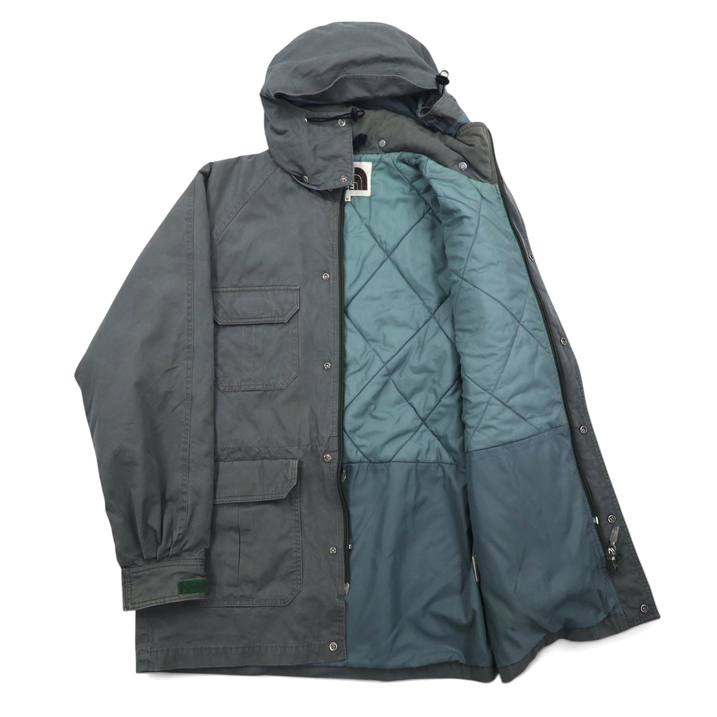 THE NORTH FACE フード着脱式 マウンテンパーカー M カーキ コットン ダブルジップ ジップインジップ搭載 NY-2153