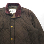 Barbour Devon Jacket, Quilted Jacket, Size L, Double Zip, Corduroy Collar, Diamond Quilted Padded, MQU0883OL52