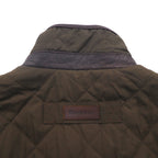 Barbour Devon Jacket, Quilted Jacket, Size L, Double Zip, Corduroy Collar, Diamond Quilted Padded, MQU0883OL52