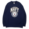 日本然リトテ-古着オンライン-US NAVY プリント スウェット L ネイビー コットン ミリタリー FRUIT OF THE LOOM-US NAVY Print Sweatshirt L Navy Cotton Military FRUIT OF THE LOOM