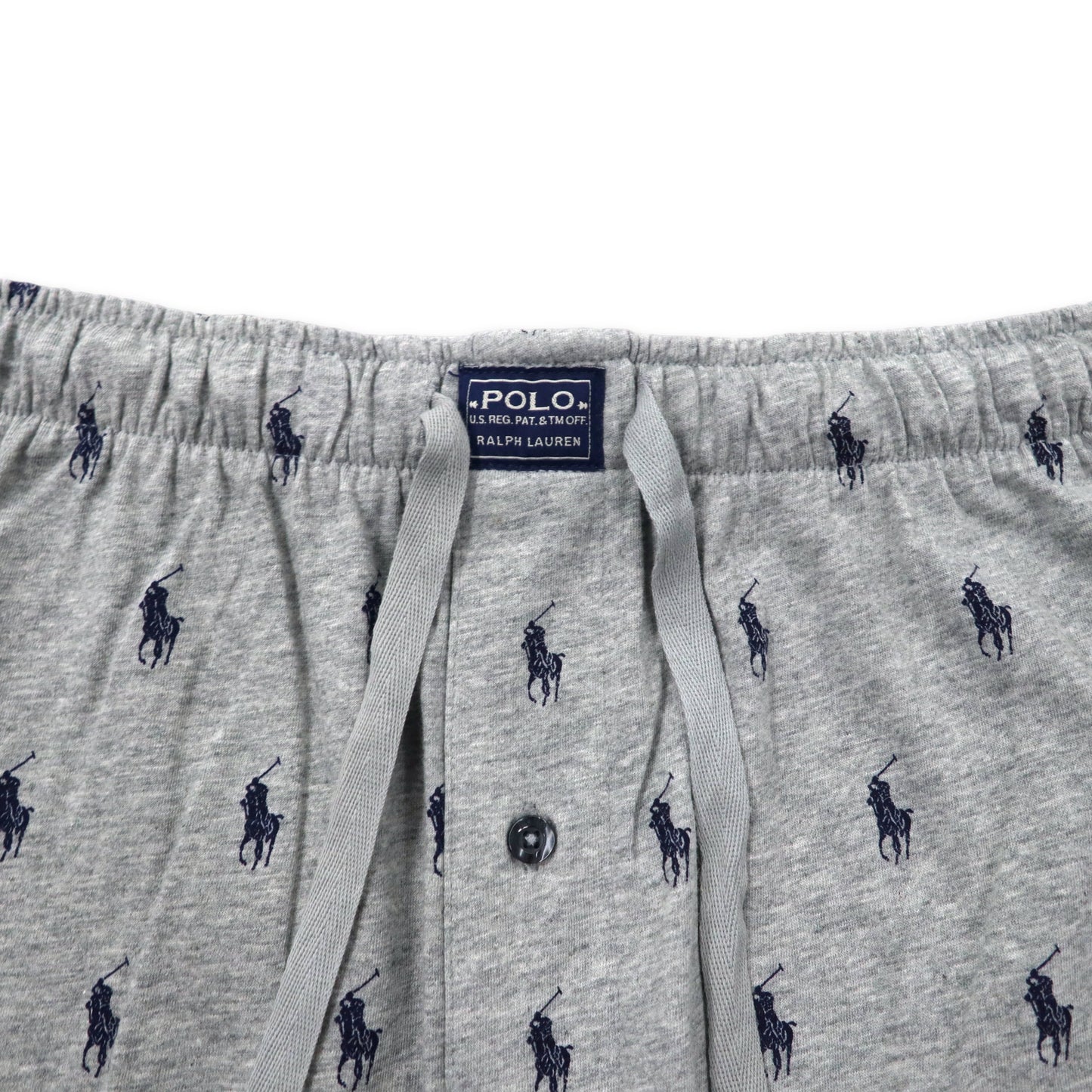 POLO RALPH LAUREN イージーショーツ ハーフパンツ XL グレー コットン スモールポニー 総柄