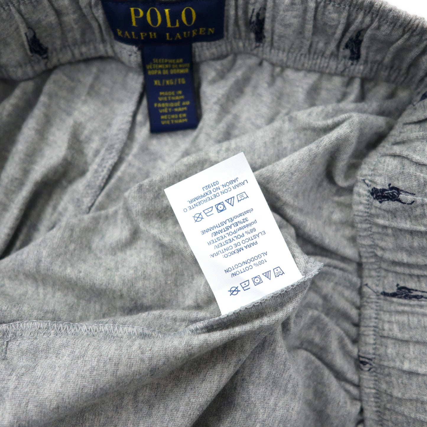 POLO RALPH LAUREN イージーショーツ ハーフパンツ XL グレー コットン スモールポニー 総柄