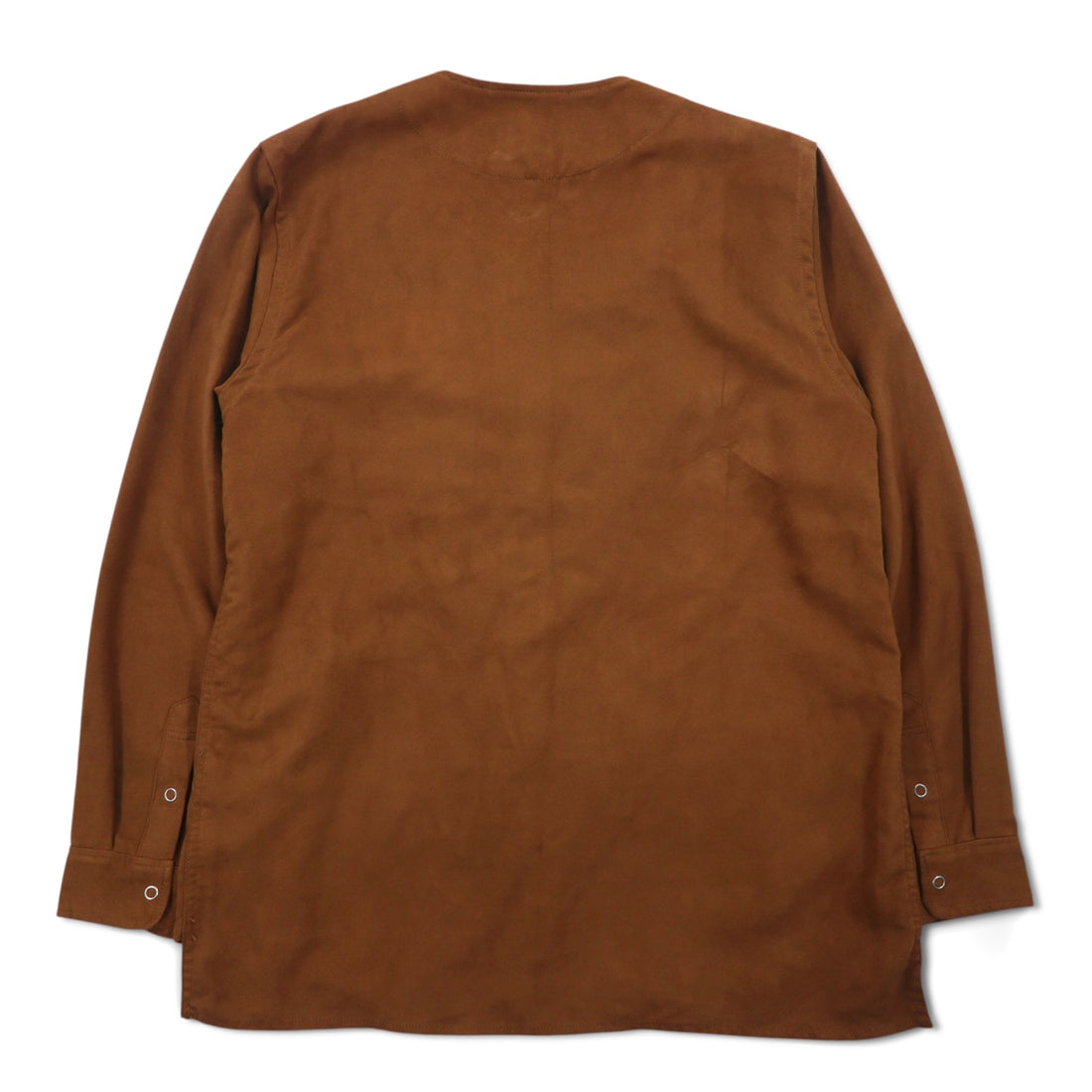 Kelen フェイクスエード ノーカラー ジャケット L ブラウン FAKE SUEDE NO COLLAR ZIP UP SHIRT TAUPO KL16WSH74 日本製