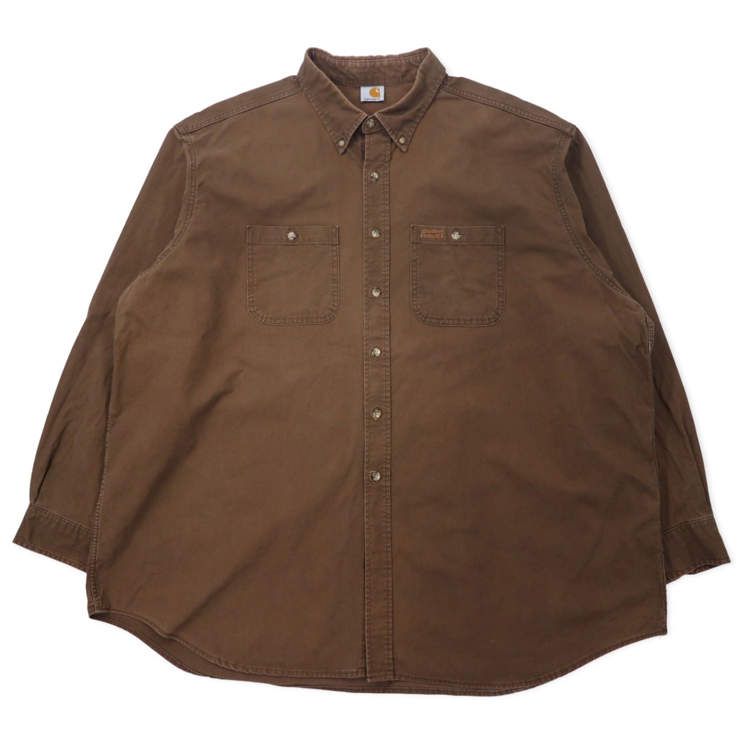 carhartt 90年代 ボタンダウン ワークシャツ XXL カーキ コットン ビッグサイズ