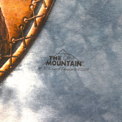 THE MOUNTAIN USA Made Tie-dye T-shirt XL Navy Animal Print Eagle Dreamcatcher