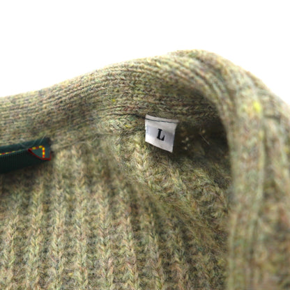 McGREGOR 80年代 ヴィンテージ リブ編み Vネック ニット カーディガン L ウール 羊毛 エルボーパッチ ハンドウォーマー ポケット