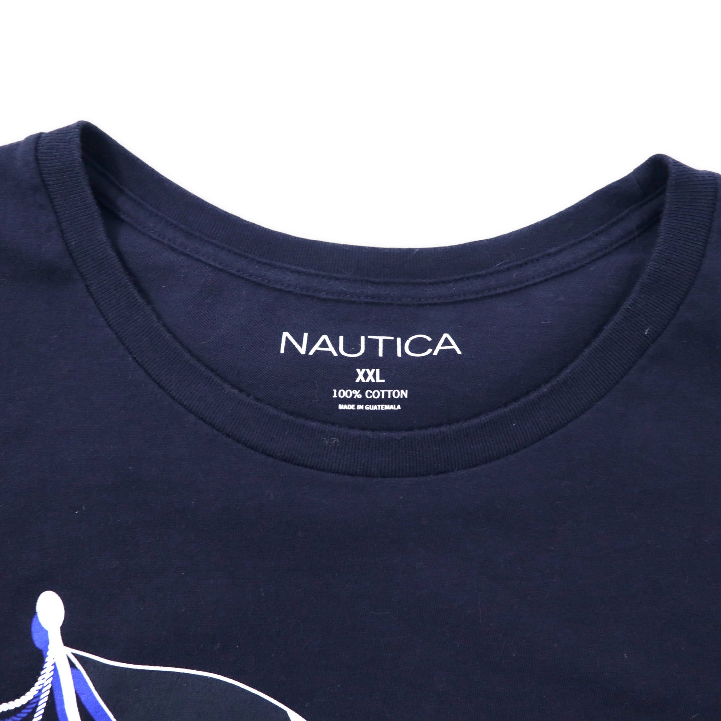NAUTICA ロゴプリントTシャツ XXL ネイビー コットン SAILING CLUB ビッグサイズ