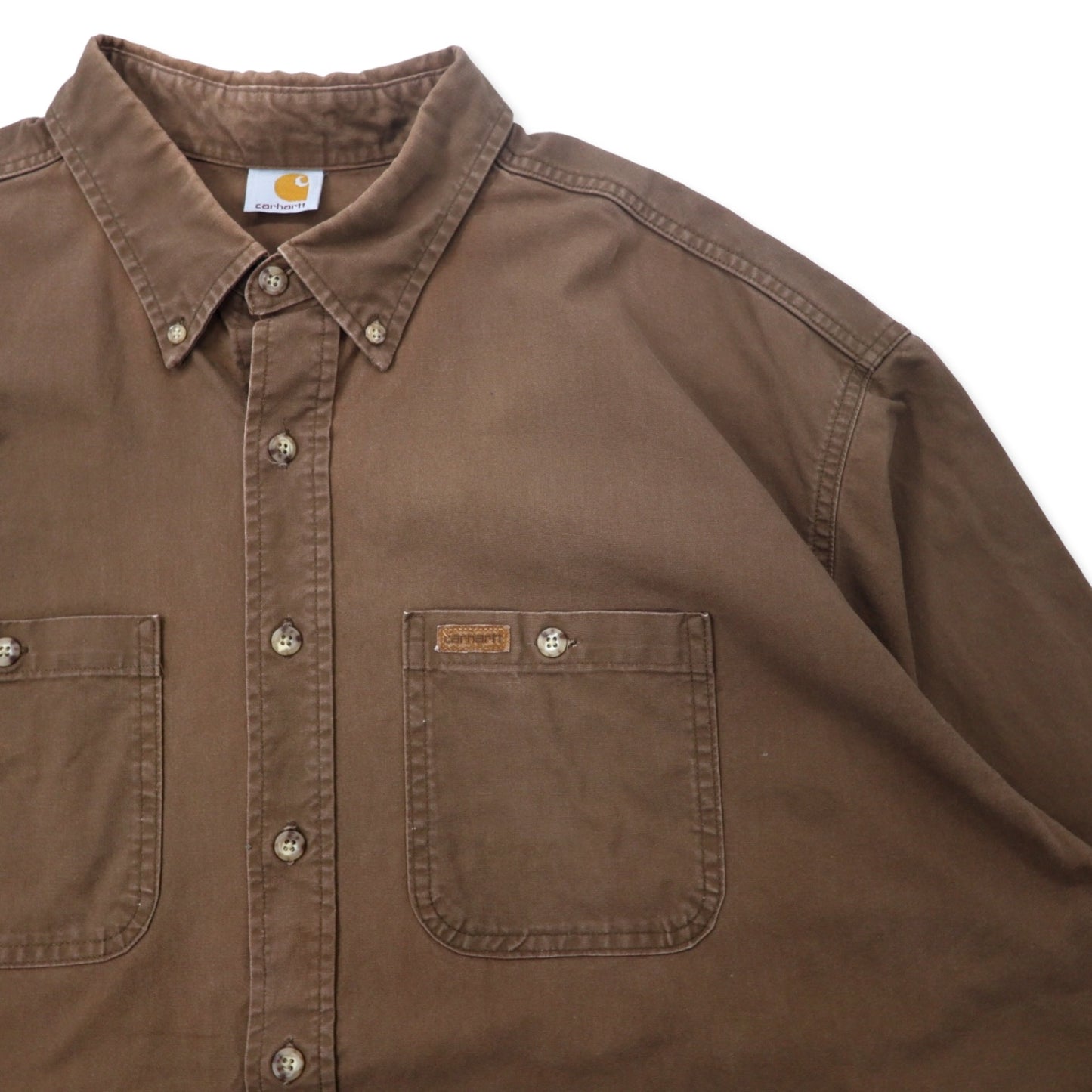 carhartt 90年代 ボタンダウン ワークシャツ XXL カーキ コットン ビッグサイズ