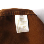 Kelen フェイクスエード ノーカラー ジャケット L ブラウン FAKE SUEDE NO COLLAR ZIP UP SHIRT TAUPO KL16WSH74 日本製
