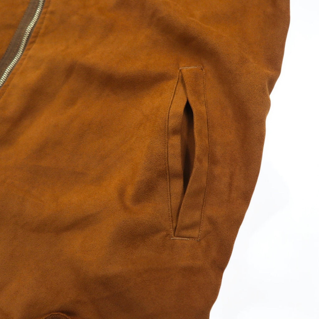 Kelen フェイクスエード ノーカラー ジャケット L ブラウン FAKE SUEDE NO COLLAR ZIP UP SHIRT TAUPO KL16WSH74 日本製