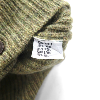 McGREGOR 80年代 ヴィンテージ リブ編み Vネック ニット カーディガン L ウール 羊毛 エルボーパッチ ハンドウォーマー ポケット