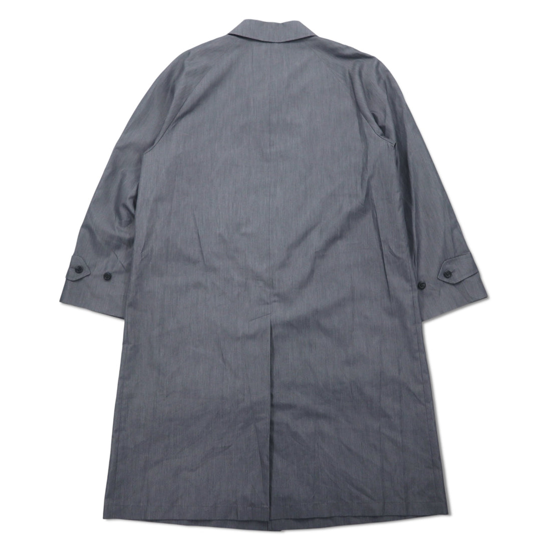 Vintage 80s Japan Made Trench Coat SANYO Balmacaan Coat S Grey Polyester Made in Japan