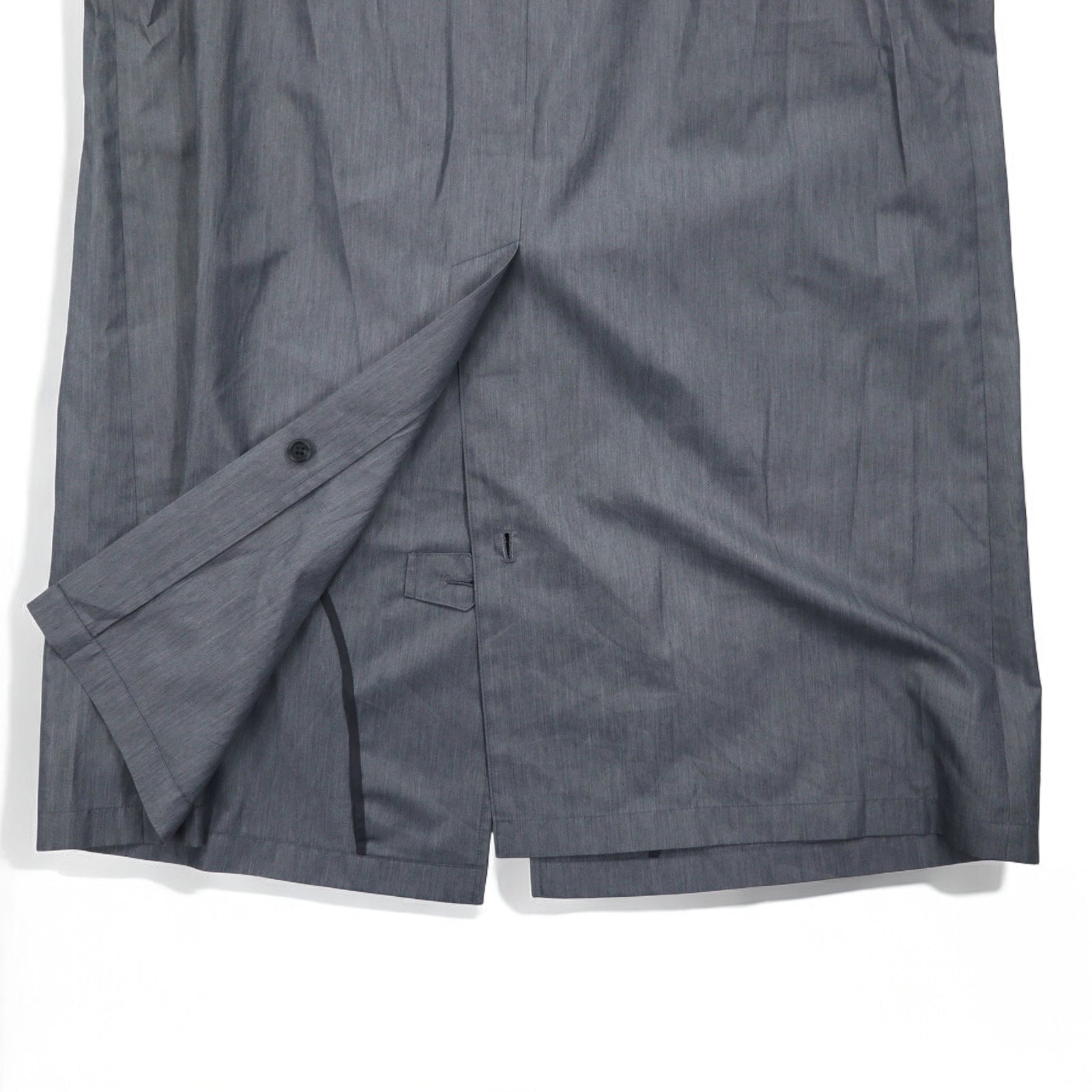 Vintage 80s Japan Made Trench Coat SANYO Balmacaan Coat S Grey Polyester Made in Japan