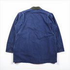 LLBean 90s Vintage Denim Field Chore Coat/Coverall, Size 2XL, Indigo, Corduroy Collar, Detachable Flannel Liner, JW02