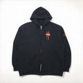 HARLEY DAVIDSON Zip Hoodie, XL, Black, Cotton, One-Point Logo Embroidery