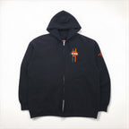 HARLEY DAVIDSON Zip Hoodie, XL, Black, Cotton, One-Point Logo Embroidery