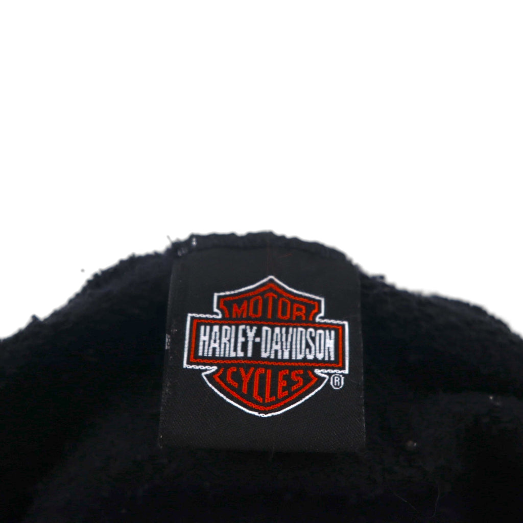 HARLEY DAVIDSON Zip Hoodie, XL, Black, Cotton, One-Point Logo Embroidery