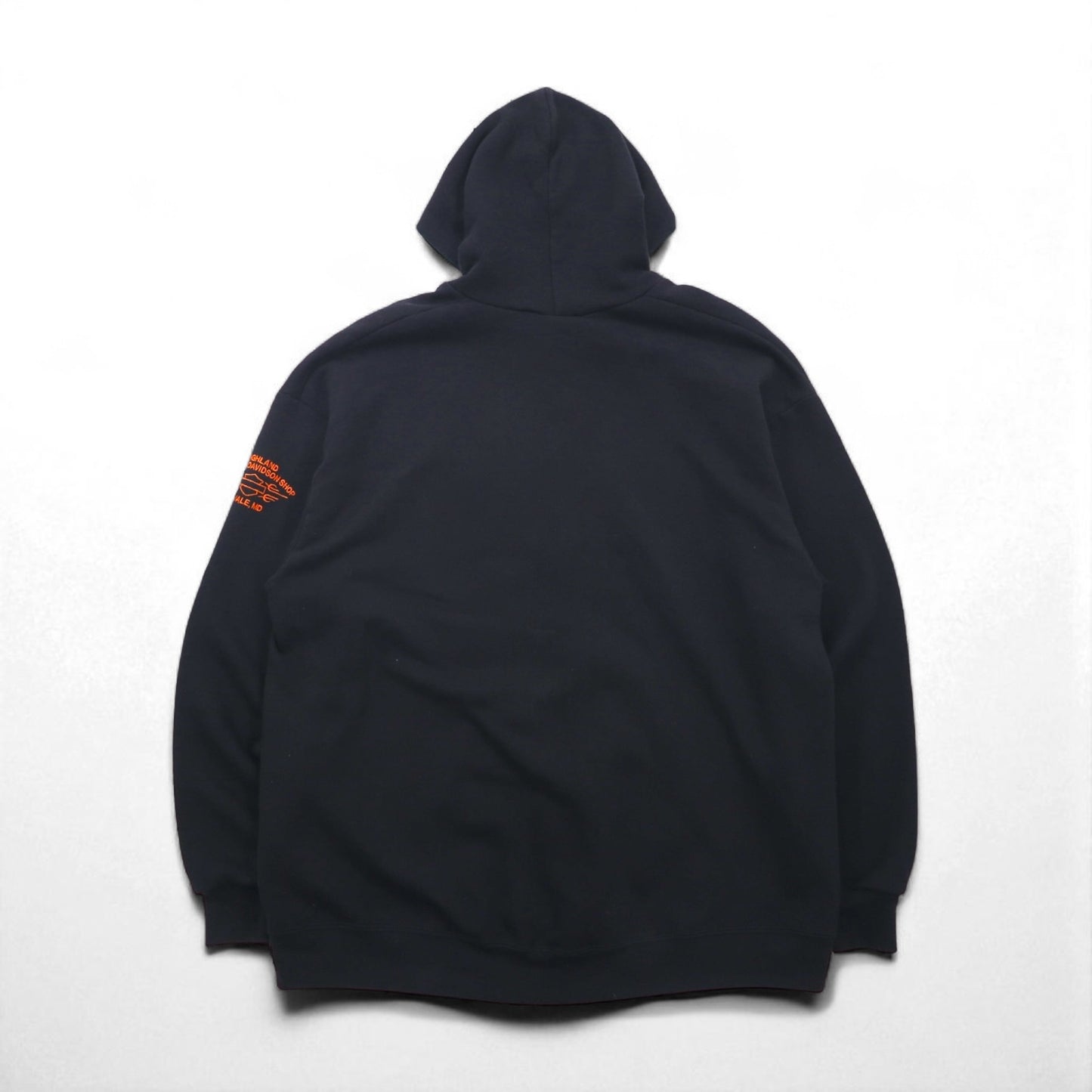 HARLEY DAVIDSON ジップパーカー XL ブラック コットン ワンポイントロゴ 刺繍