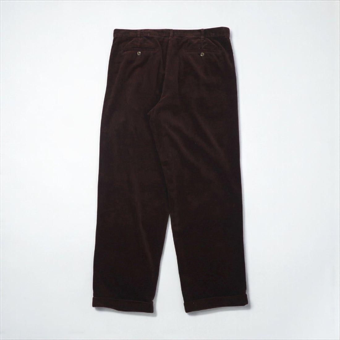 Eddie Bauer 90年代 2タック ワイド コーデュロイパンツ スラックス XL ブラウン 太畝 ダブルカフス