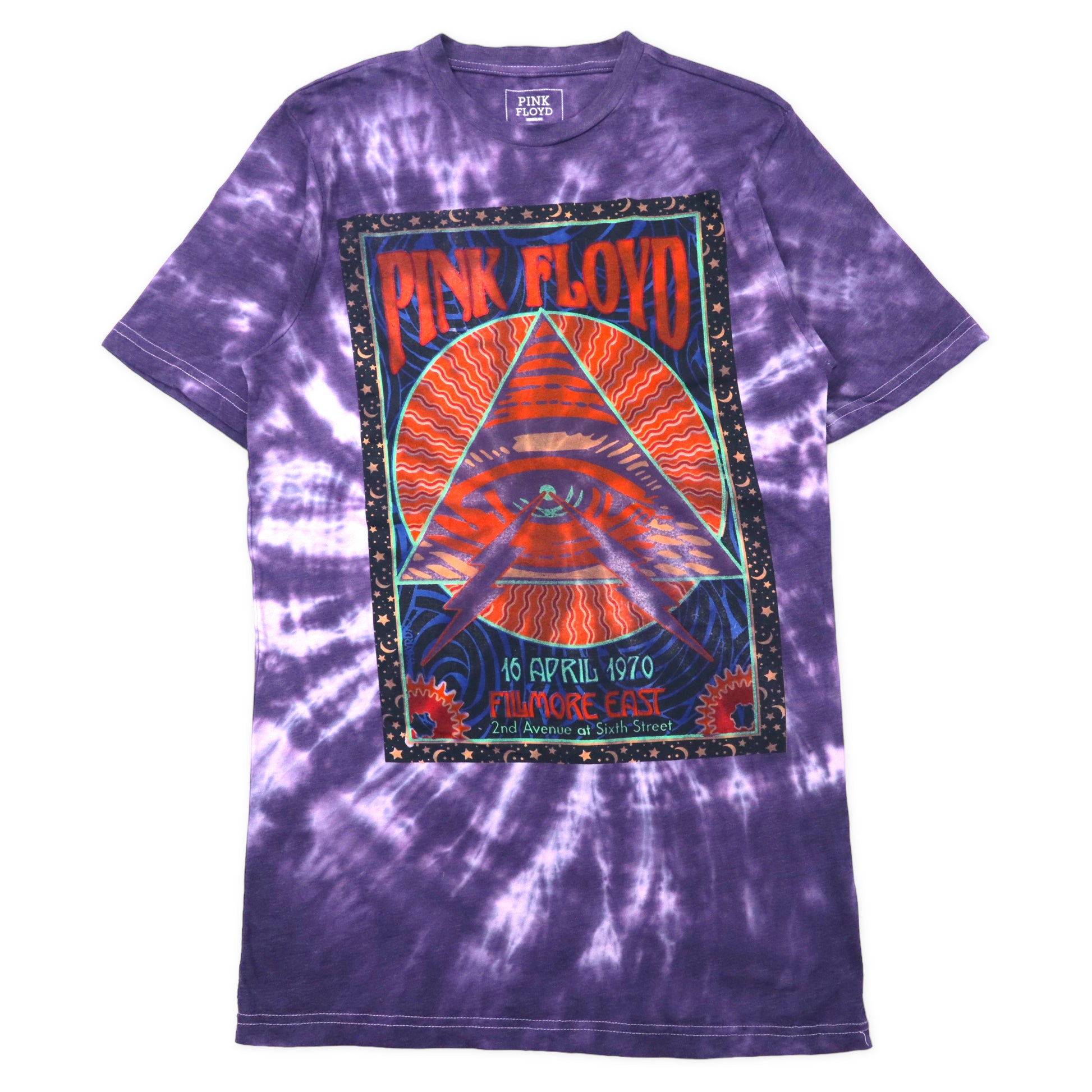 PINK FLOYD Pink Floyd Band T-Shirt M Purple Tie DYE Cotton Long 