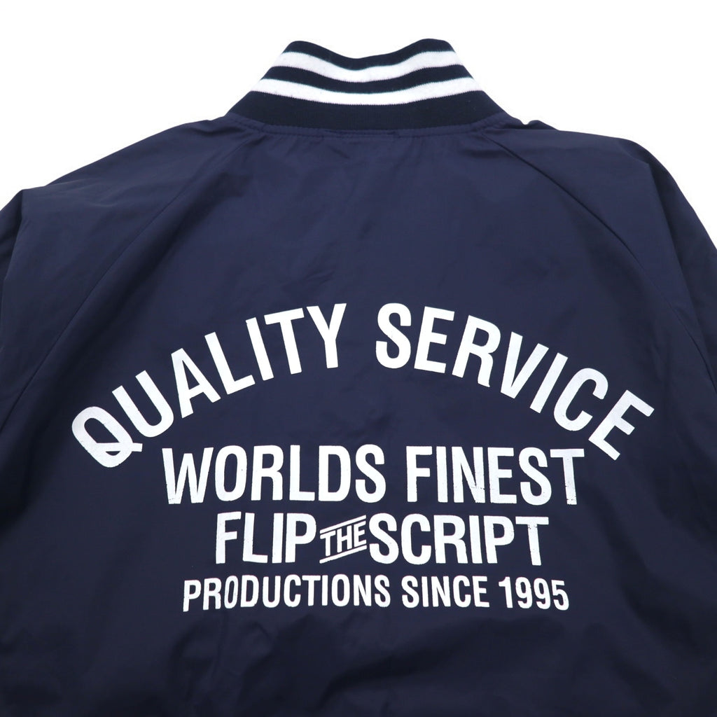 Flip The Script Libre Line Varsity Jacket M Navy Nylon Back Logo Print