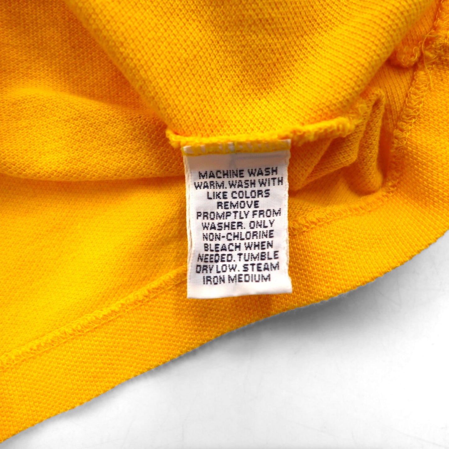 Polo by Ralph Lauren 90年代 ラインデザイン Vネック 鹿の子 Tシャツ L イエロー コットン スモールポニー刺繍