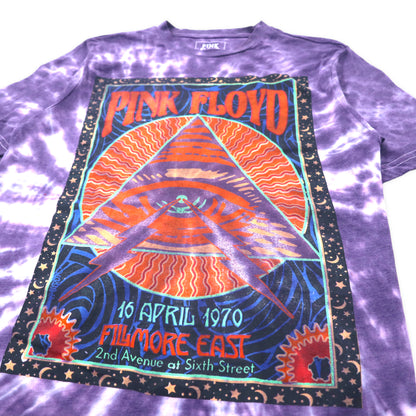 PINK FLOYD Pink Floyd Band T-Shirt M Purple Tie DYE Cotton Long 