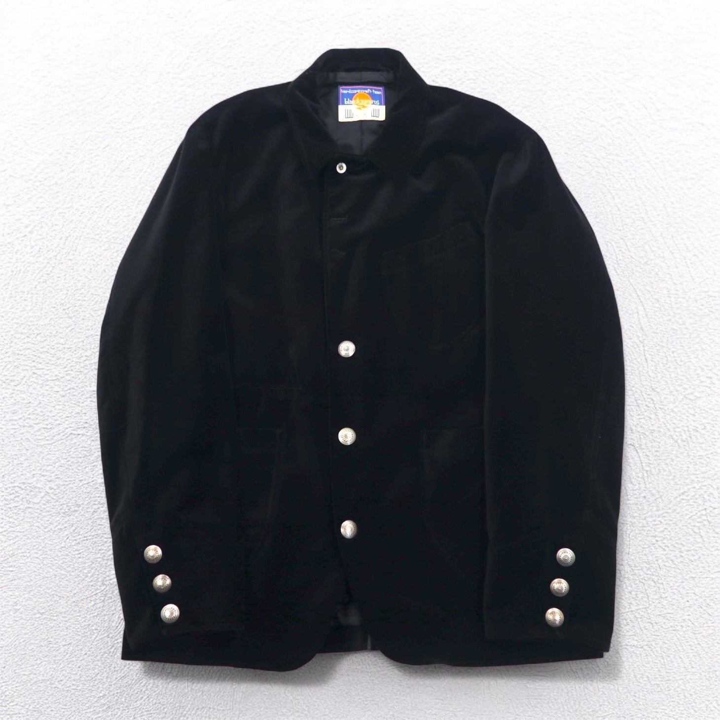 blackmeans コンボジャケット COMBO JACKET ベスト テーラードジャケット ベロア M ブラック アンサンブル 日本製 未使用品