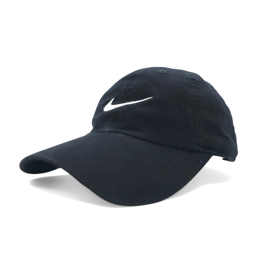 NIKE スウッシュ ロゴ刺繍 ベースボールキャップ ONE ブラック コットン