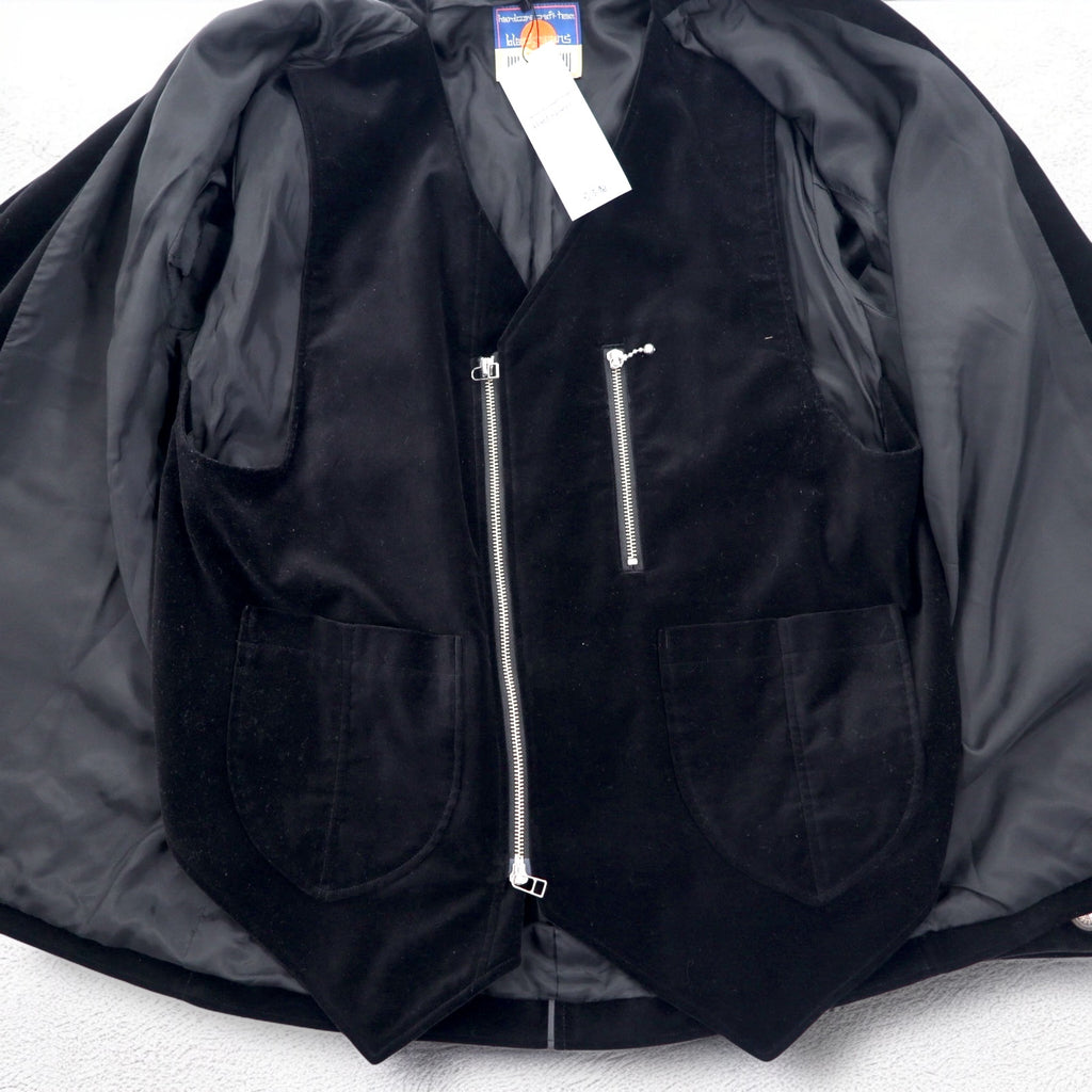 blackmeans コンボジャケット COMBO JACKET ベスト テーラードジャケット ベロア M ブラック アンサンブル 日本製 未使用品