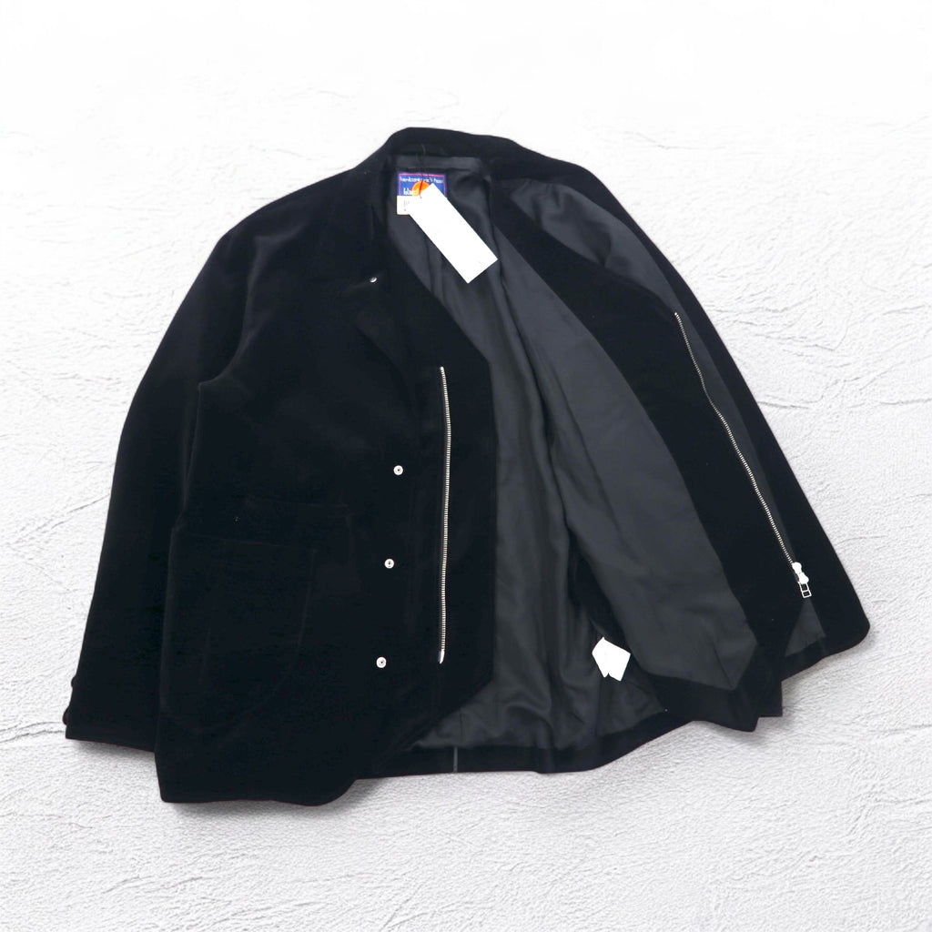blackmeans コンボジャケット COMBO JACKET ベスト テーラードジャケット ベロア M ブラック アンサンブル 日本製 未使用品