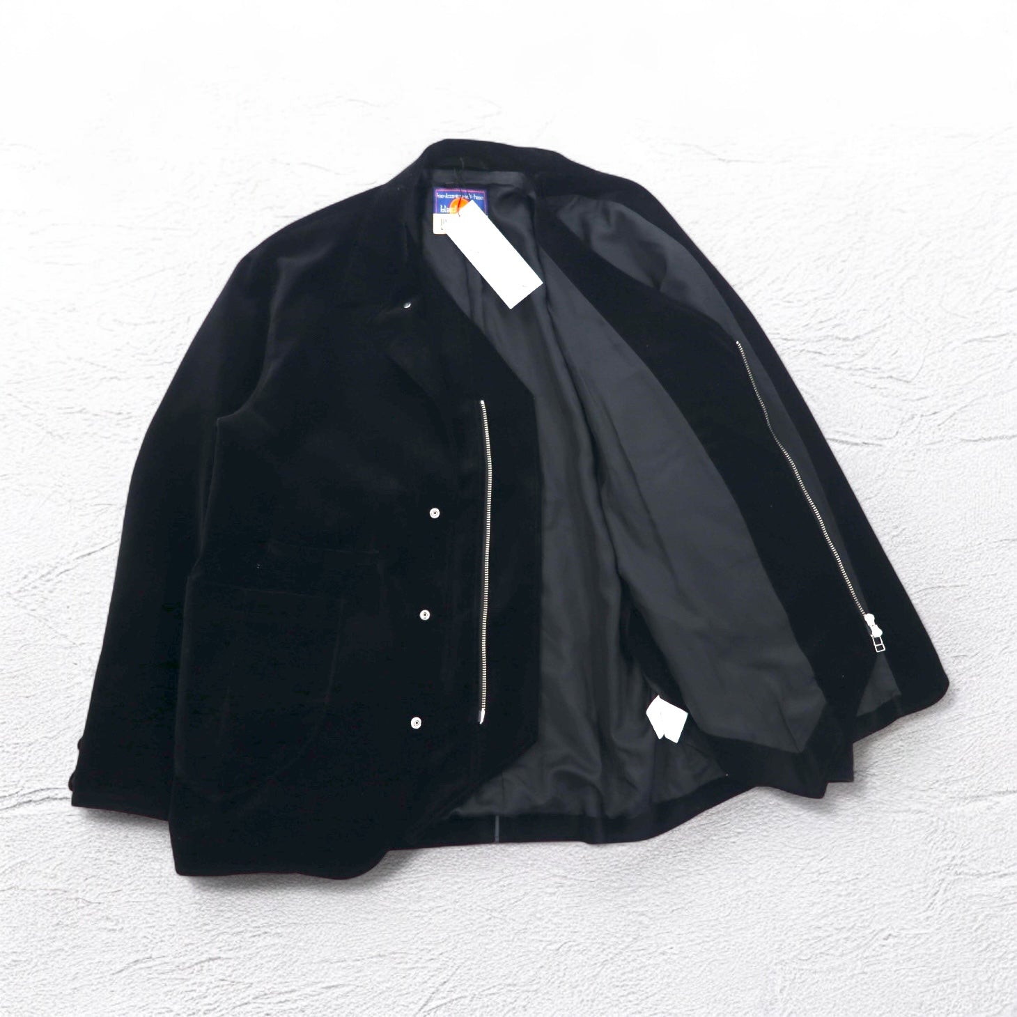 blackmeans コンボジャケット COMBO JACKET ベスト テーラードジャケット ベロア M ブラック アンサンブル 日本製 未使用品