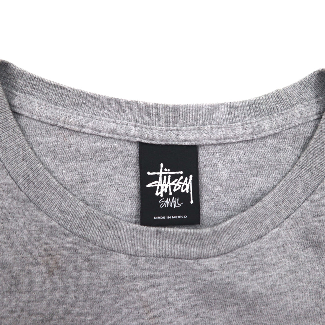STUSSY シャネルロゴ プリント Tシャツ S グレー コットン メキシコ製