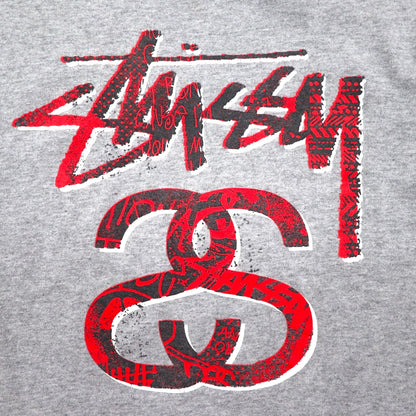 STUSSY シャネルロゴ プリント Tシャツ S グレー コットン メキシコ製