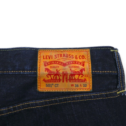 Levi's 501CT Selvedge Red Tab Rigid Denim Jeans, Size L, Indigo, White Oak, Cone Mills 14oz, Leather Patch, 28894-0030