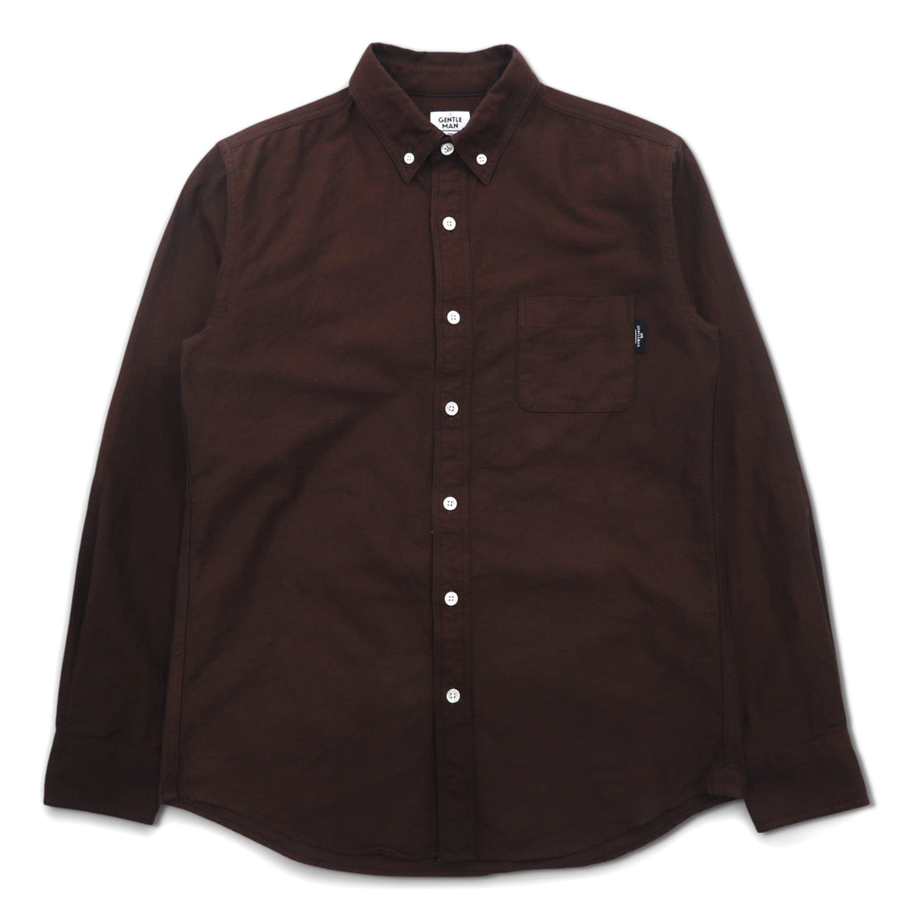 Mr.GENTLEMAN オックスフォード ボタンダウンシャツ S ブラウン コットン